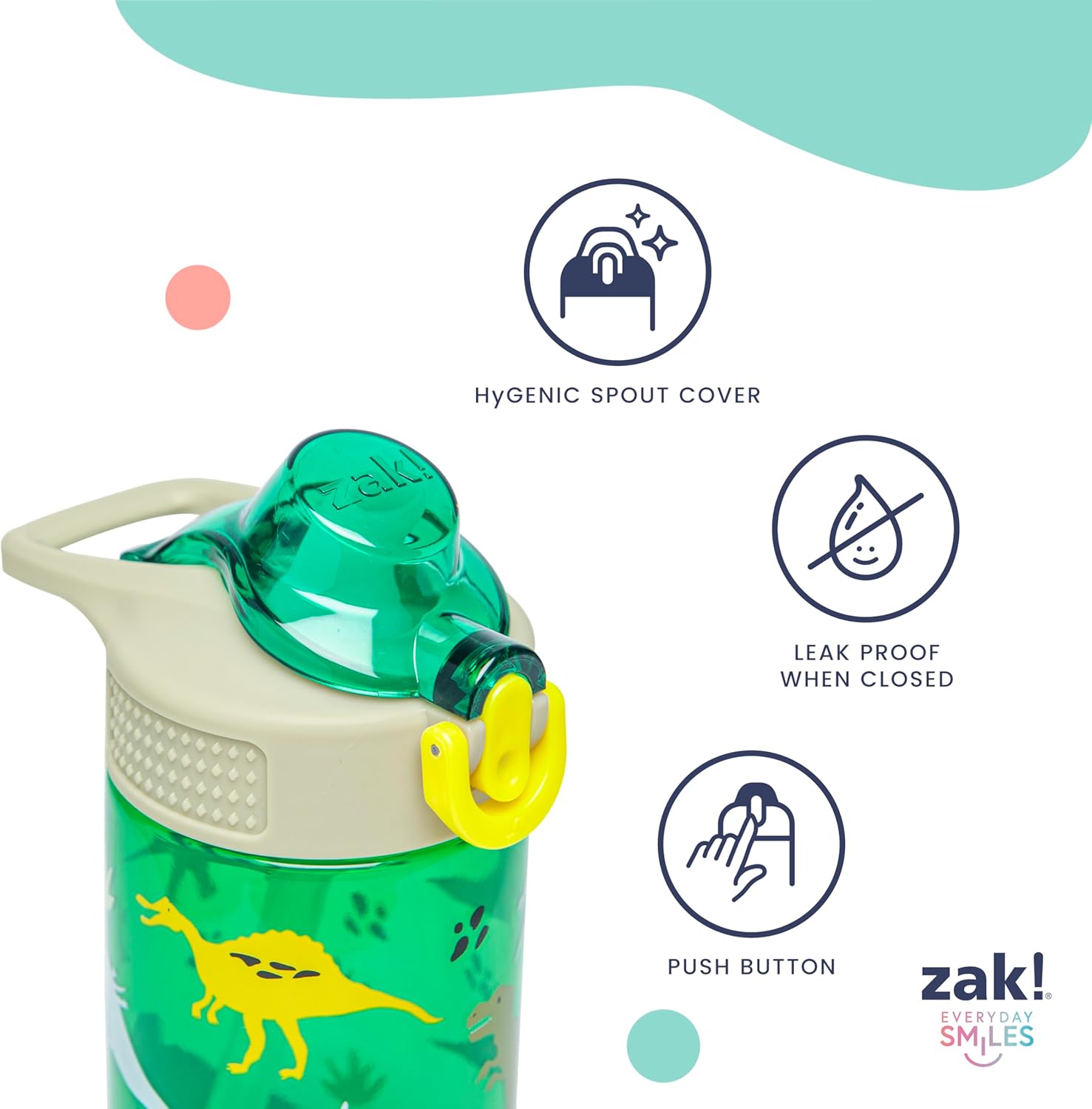 Zak Designs Sesame Street Sage 16oz Leak-Proof Straw Kids Water Bottle