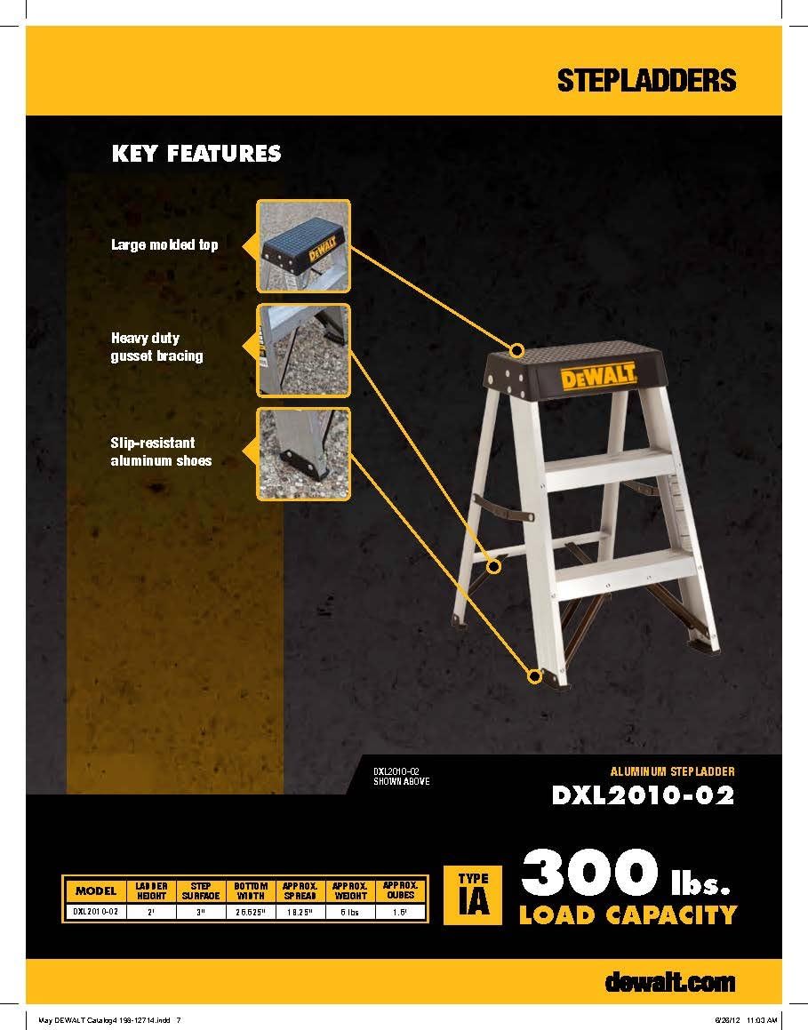 DeWalt Type IA 300lb Rated AL Stepladder 2' DXL2010-02