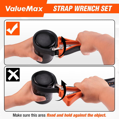 ValueMax Strap Wrench 2-piece, Adjustable Oil Filter Wrench Set