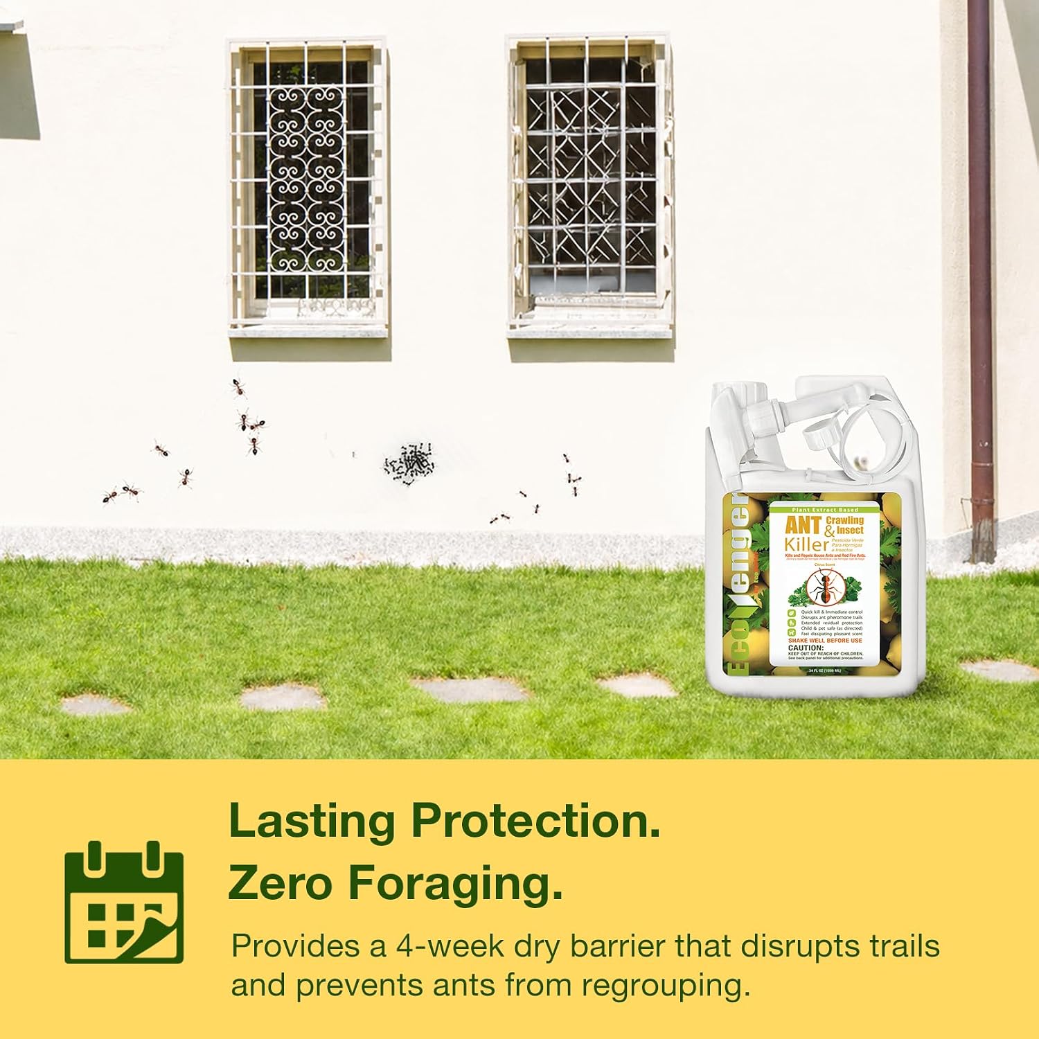 EcoVenger® Ant Killer & Nest Treatment (32 OZ), Fast Kills House Ants, Fire Ants, Lasting Repellency, Safe for Children & Pets