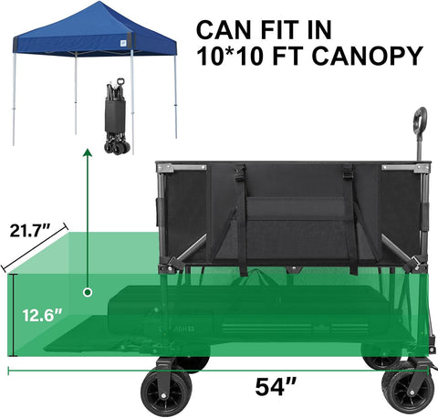 Double Decker Wagon 600lb Capacity & 400L Collapsible Sports Wagon