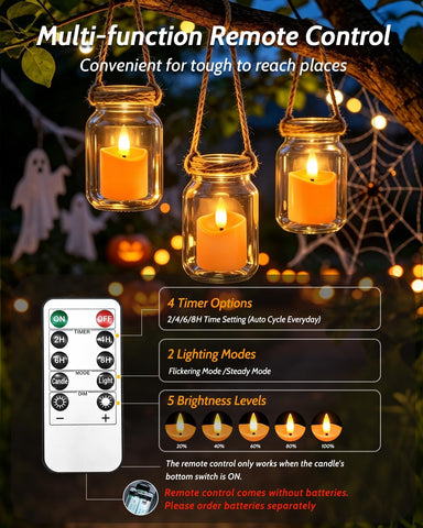 12 Pack Small Rechargeable Flameless Candles with Remote Timer