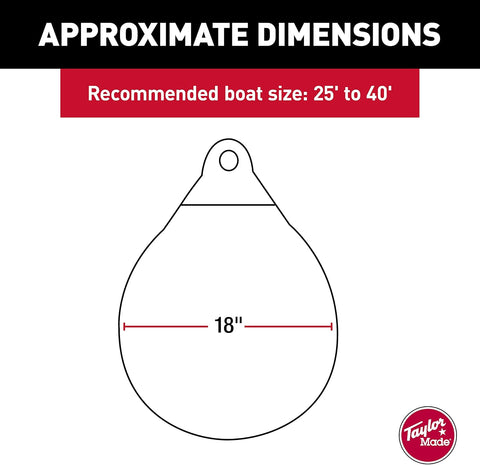 Taylor Made 1149 Tuff End Buoy, White, 18" Diameter, 57" Circumference