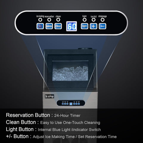 Winado Commercial Ice Maker 110LBS/24H, Freestanding Ice Maker Machine
