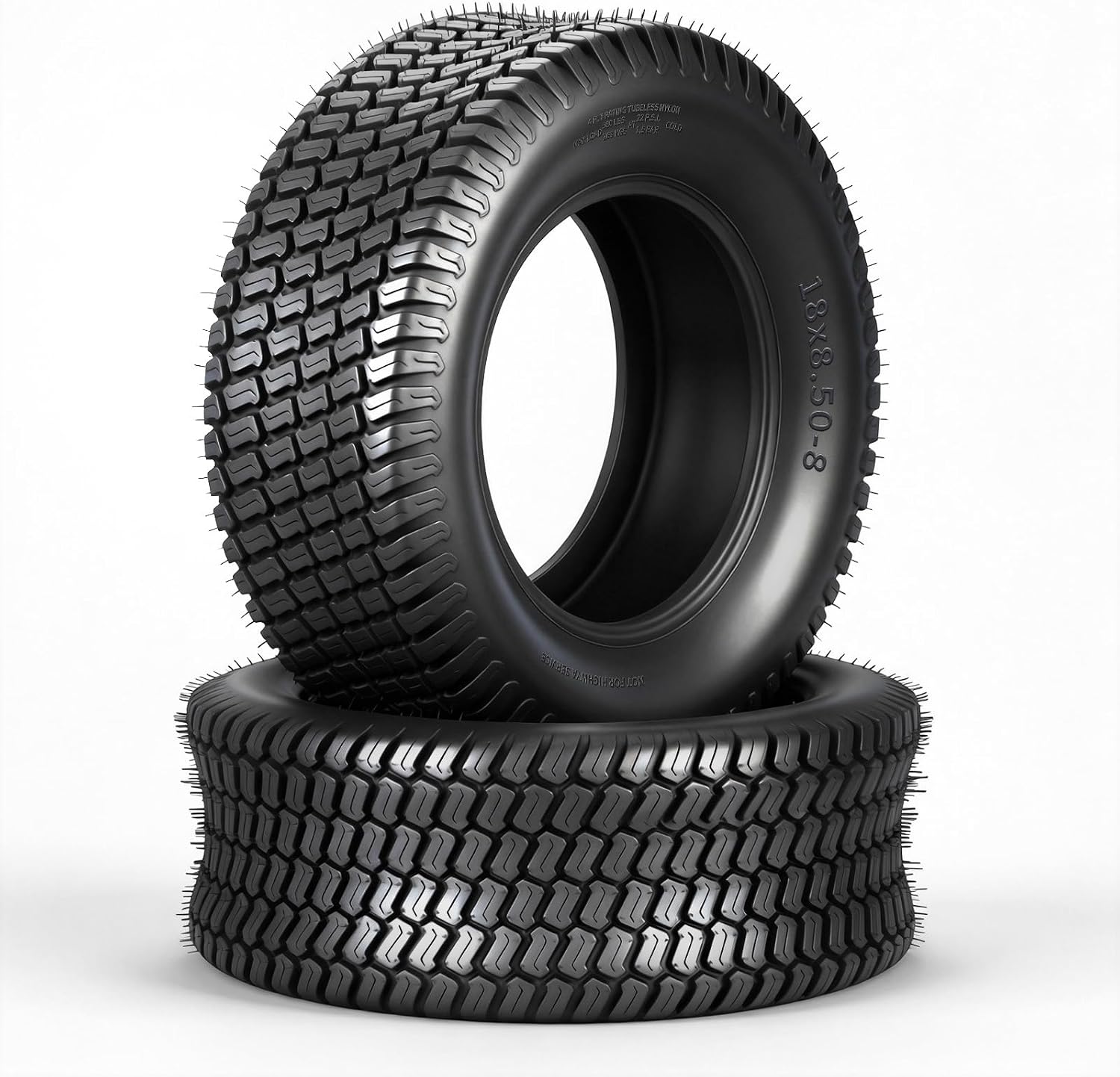 18x8.50-8 Lawn Mower Tires, 4 Ply Tubeless, Set of 2