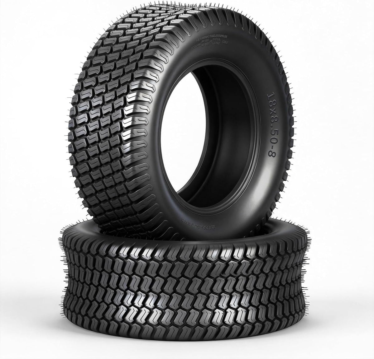 18x8.50-8 Lawn Mower Tires, 4 Ply Tubeless, Set of 2