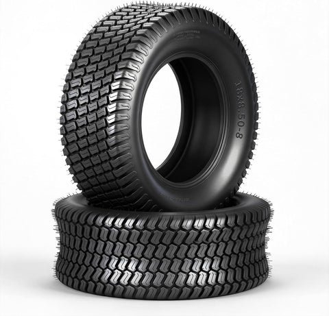 18x8.50-8 Lawn Mower Tires, 4 Ply Tubeless, Set of 2