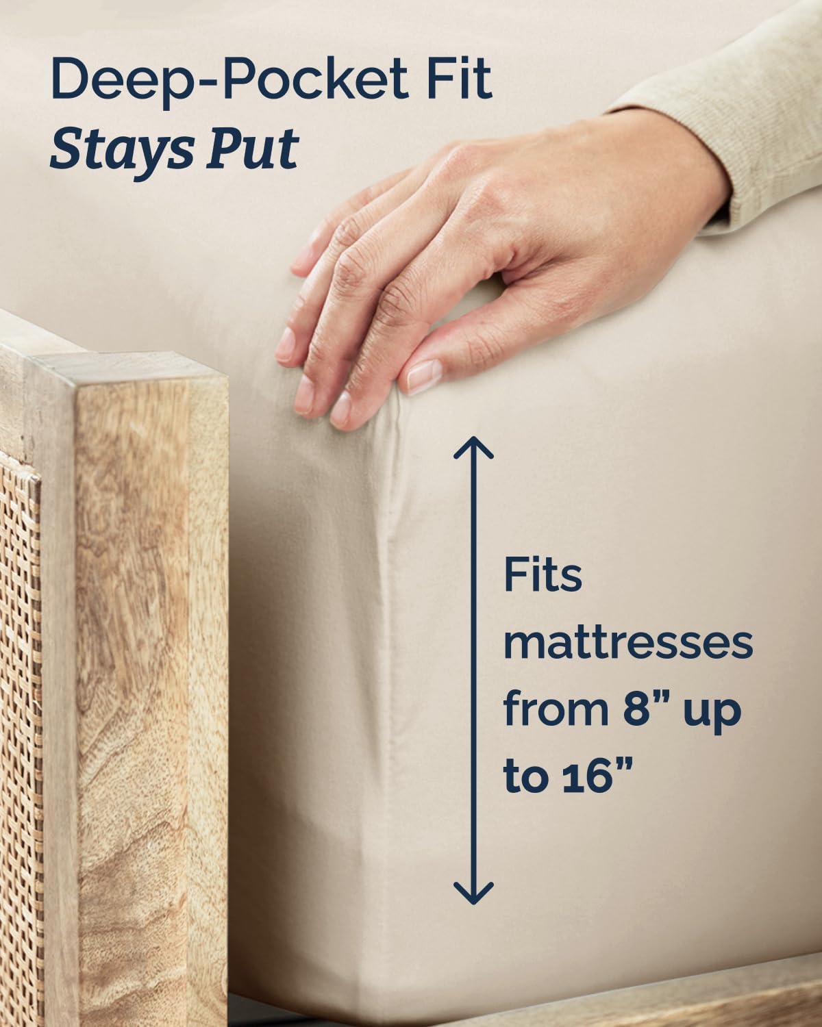 Twin Size 3 Piece Sheet Set - Comfy Breathable & Cooling Sheets - Wheat