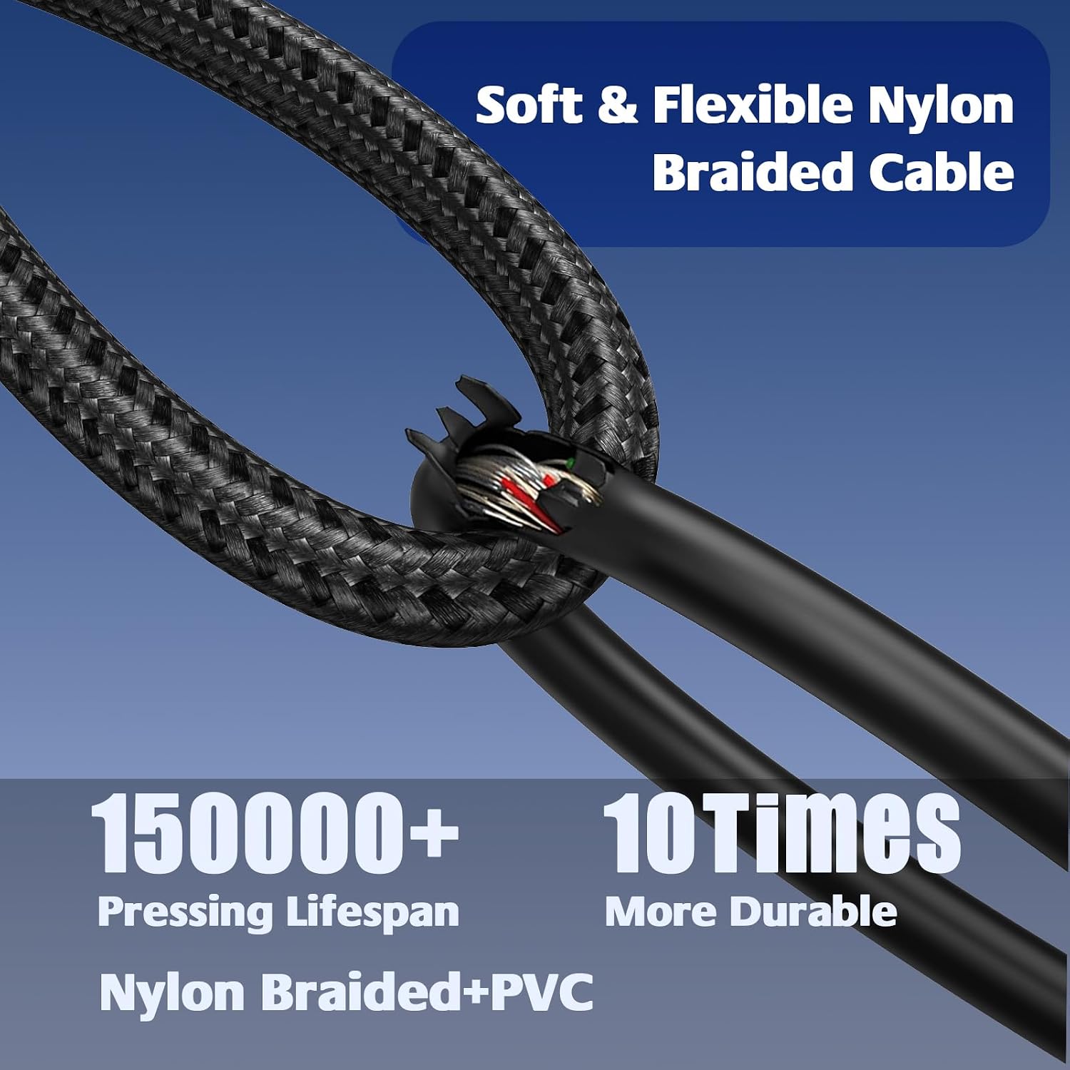 XLR Male to 1/4, TRS to 6.35mm 15ft 2Packs Gold-Plated Connectors Nylon Braided, Quarter Inch to XLR Male Cable for Speakers, Mixers, Amplifiers