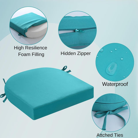 idee-home Outdoor Chair Cushions Set of 4, 19 x 19 Outdoor Seat Cushions