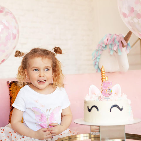 Unicorn Number 5 Birthday Candle, 5th Birthday Decorations for Girl
