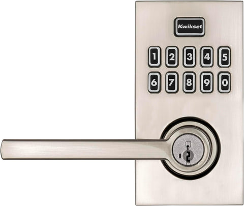 Kwikset 917HFL-15S Smartcode Keypad Electronic with Halifax Lever SmartKey with 6AL Latch and RCS Strike Satin Nickel Finish