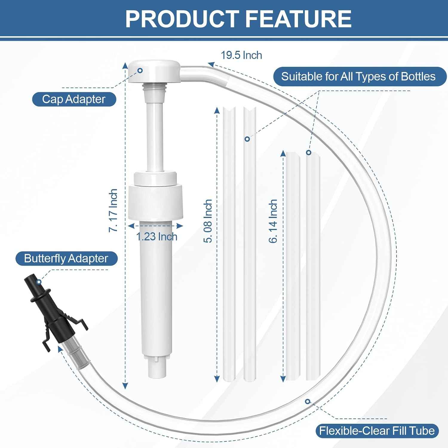 2 Pack Fluid Pump, Fluid Pump for Standard Quart Bottles，10cc Per Pump Stroke, Transmission Fluid Pump with 3rd Hand Adapter, Transfer Gear Oil Transmission and Differential Fluid Pump