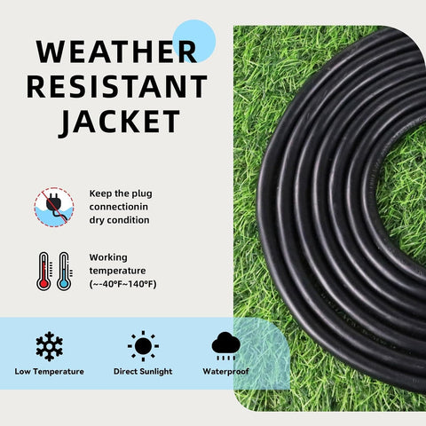 EP 8 Ft Heavy Duty Outdoor Extension Cord, 12/3 SJTW Black 3-Prong