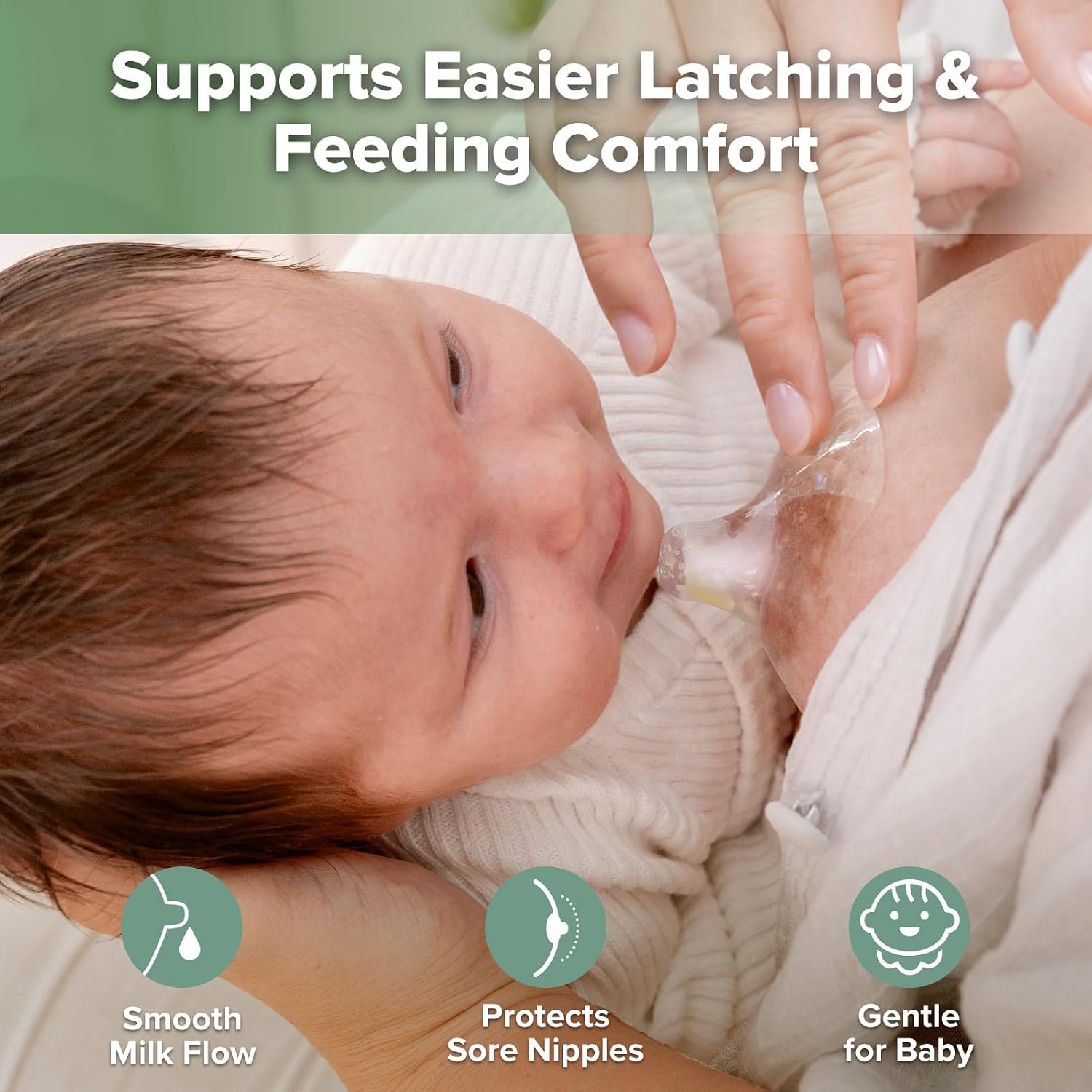 haakaa Nippleshield Silicone Nipple Shields for Breastfeeding with Carry Case Ultra-Thin Super-Soft (18mm, 2pk)