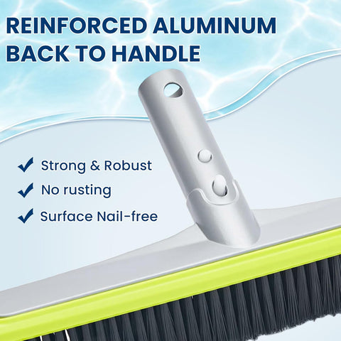 Sepetrel 17.5" Pool Brush Head for Cleaning Walls,Heavy Duty Inground/Above Ground Swimming Pool Scrub Brushes with Premium Strong Bristle & Reinforced Aluminium Back