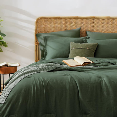 Twin XL Comforter Set- 5 Pieces Prewashed Bed in a Bag Twin Bedding Sets