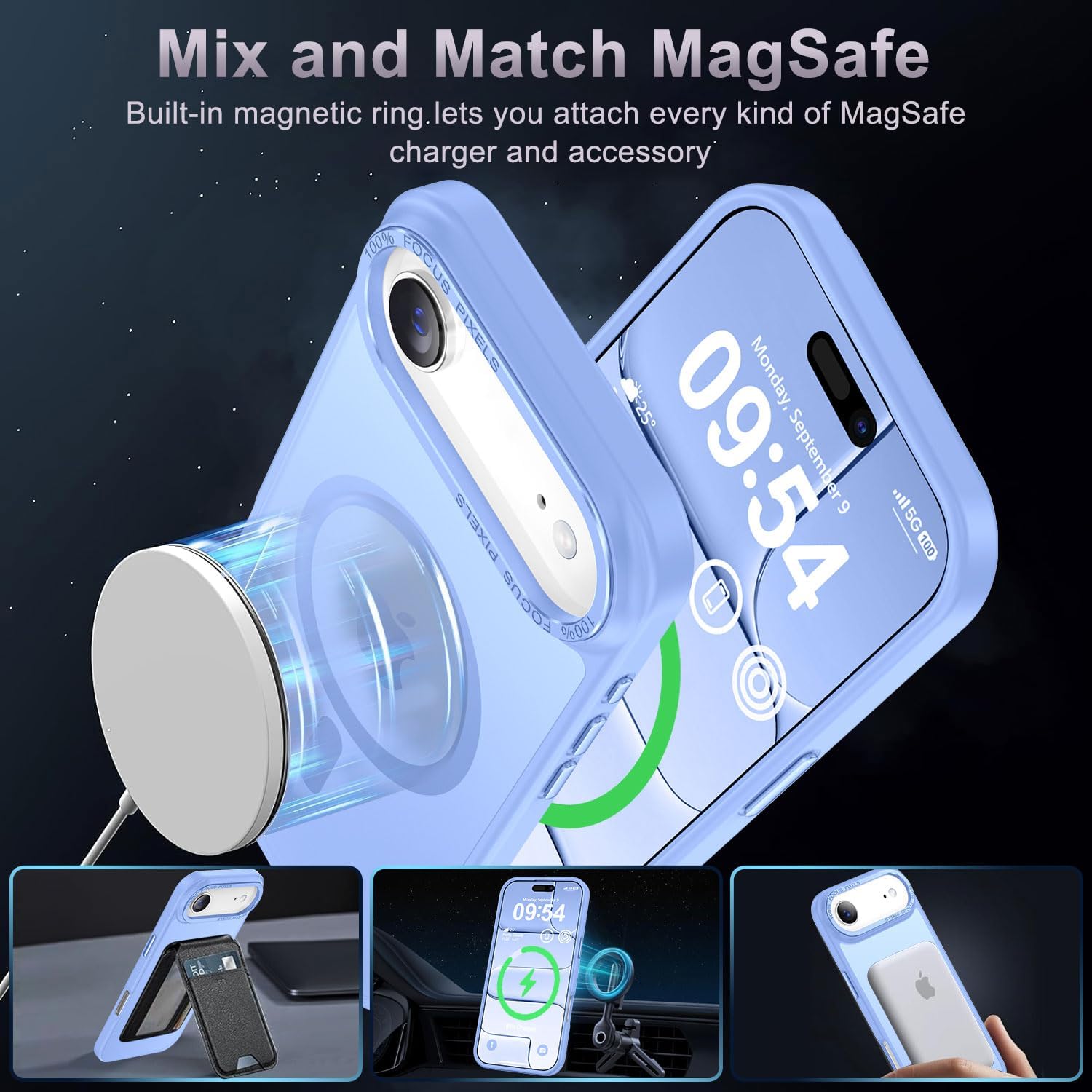 Newfuture Magnetic for iPhone Air Case Matte Shockproof, Blue