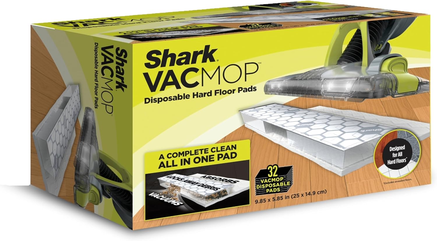 Shark VACMOP Disposable Hard Floor Pad Refills, 32 Count, VMP32