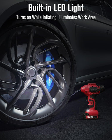 AVID POWER Cordless Tire Inflator Portable Air Compressor 20V Battery Pump