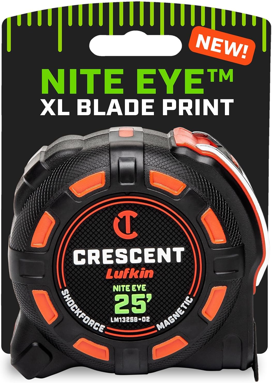 Crescent Lufkin 25' SHOCKFORCE NITE EYE Magnetic Tape | LM1325B-02