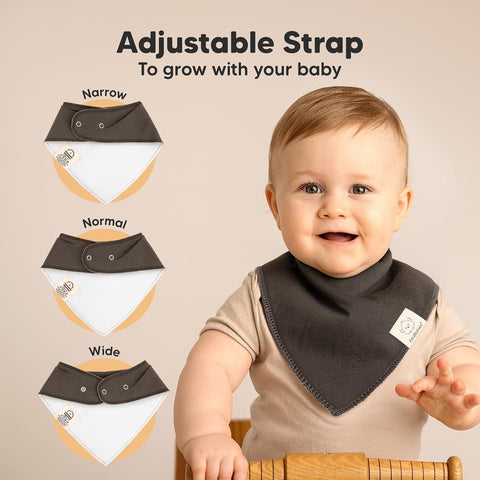 KeaBabies 8pk Organic Baby Bandana Bibs for Drooling and Teething (Basics)