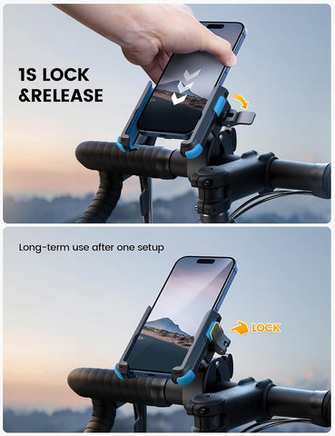 Lamicall Motorcycle Bike Phone Mount, 1s Lock Bike Phone Holder