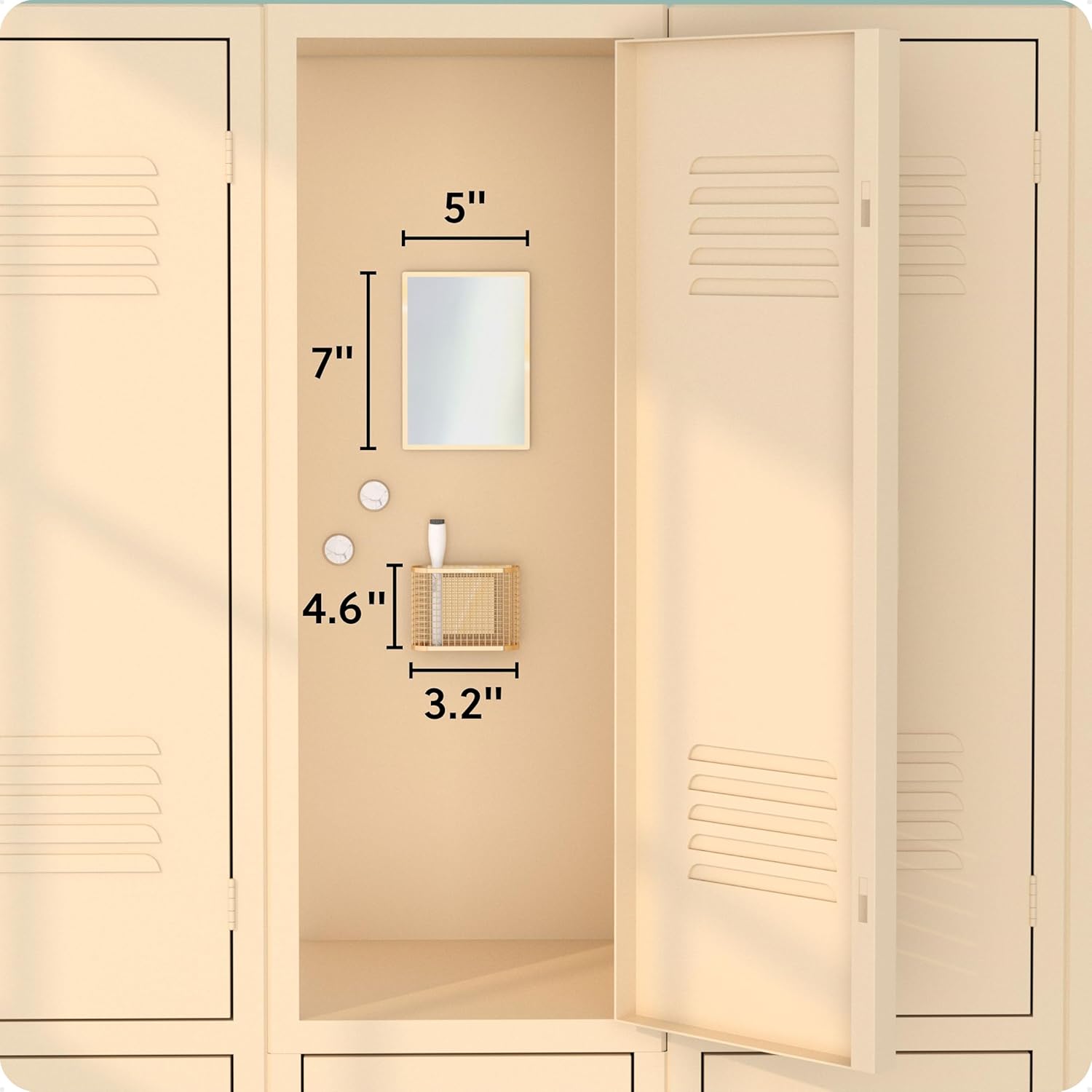 U Brands Magnetic Locker Accessories & Decor Kit, Elevated Gold