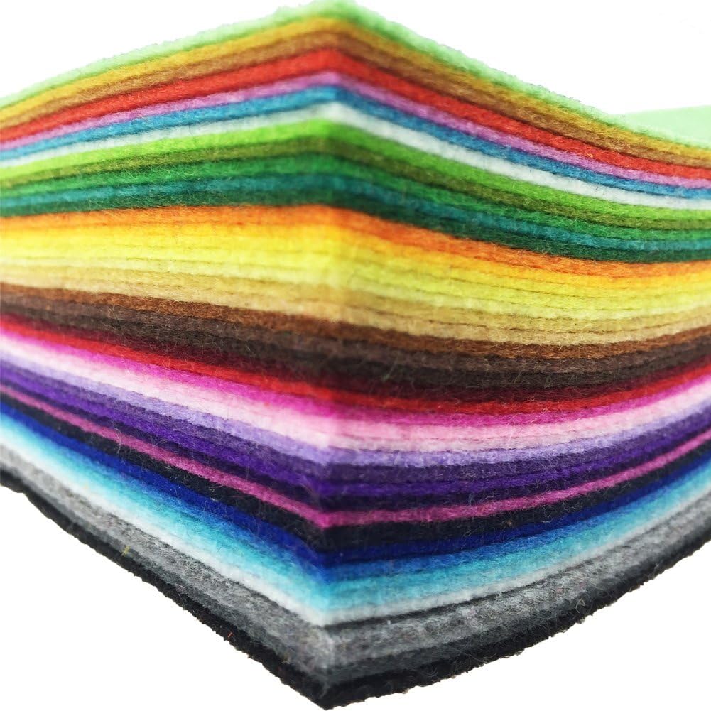 flic-flac 42pcs 8" x8“ (20x20cm) Felt Fabric Sheet Assorted Color Felt Pack DIY Craft Squares Nonwoven