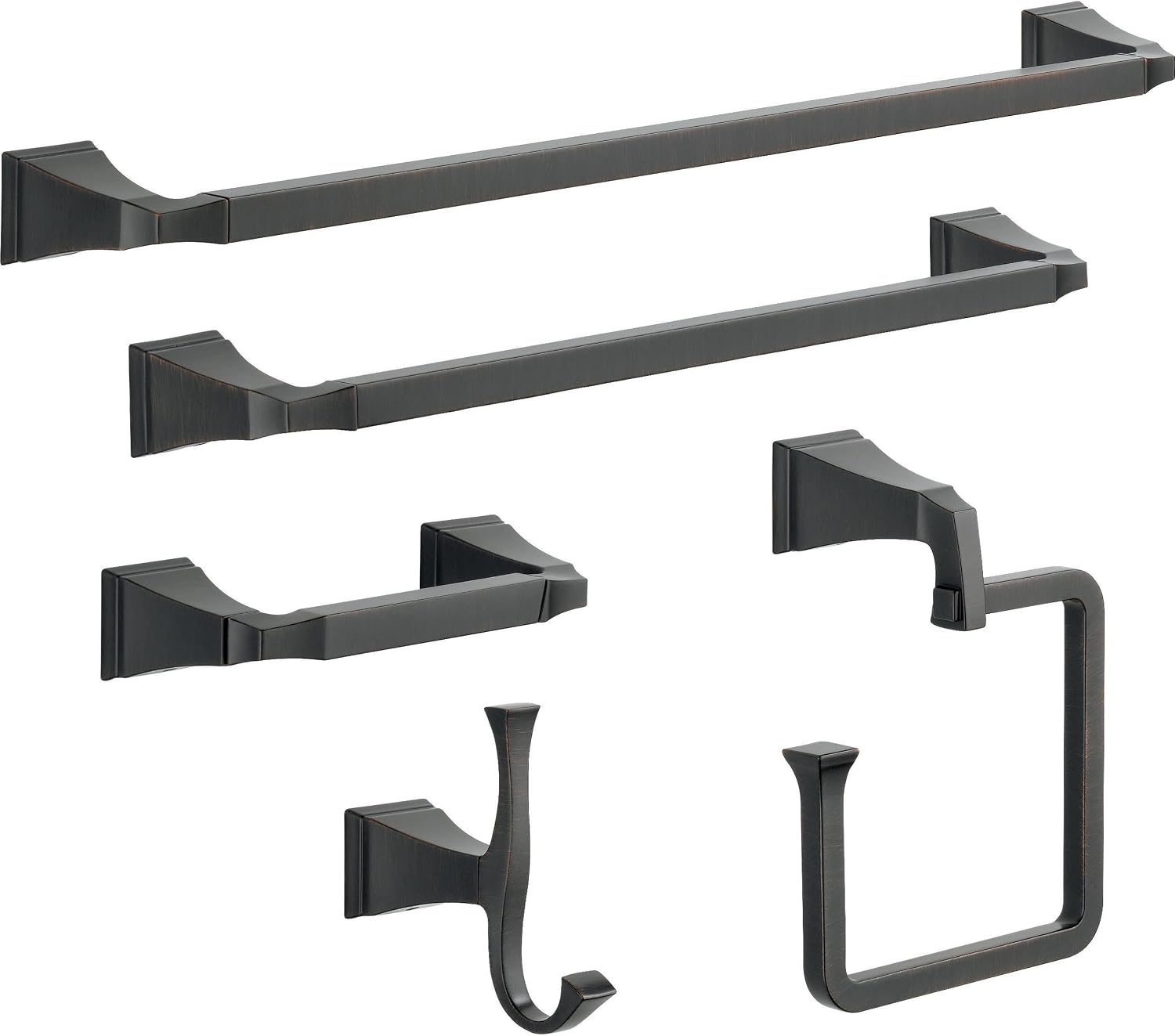 DELTA FAUCET 75135-RB Dryden Wall Mounted Double Towel Hook in SpotShield Venetian Bronze