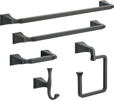 DELTA FAUCET 75135-RB Dryden Wall Mounted Double Towel Hook in SpotShield Venetian Bronze