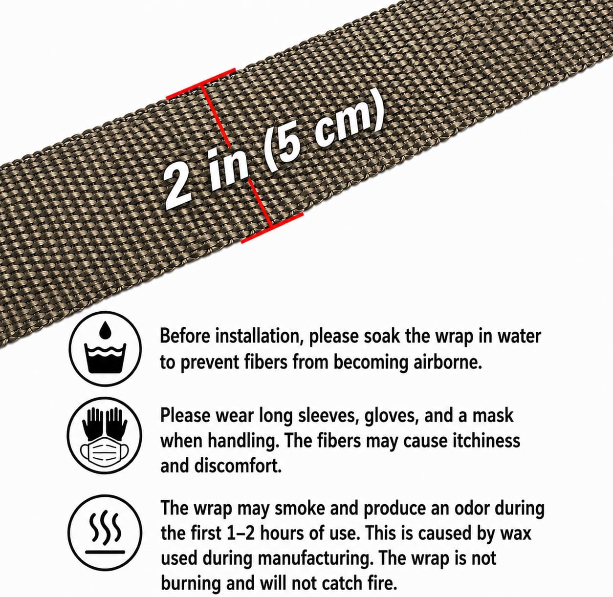 ARTR 2" x 50' Titanium Exhaust Header Heat Wrap 2 Rolls