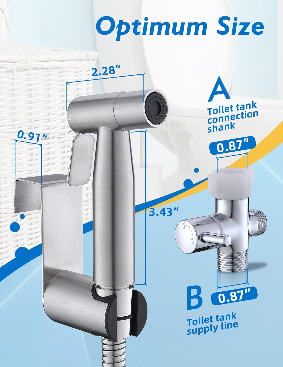 BRITULIF 2-Pack Handheld Bidet Sprayer for Toilet, Adjustable Pressure