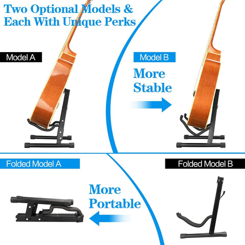 DkOvn 1/2/4 Pack Folding Guitar Stand, with Non-Slip Rubber and Foam Arms