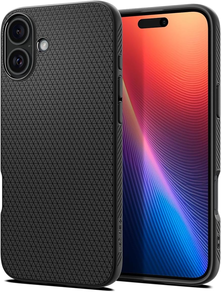 Spigen Liquid Air Designed for iPhone 16 Plus Case [NOT Compatible with MagSafe], [Military-Grade Protection] - Matte Black