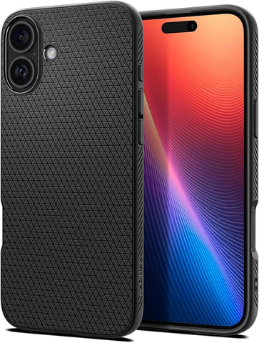 Spigen Liquid Air Designed for iPhone 16 Plus Case [NOT Compatible with MagSafe], [Military-Grade Protection] - Matte Black