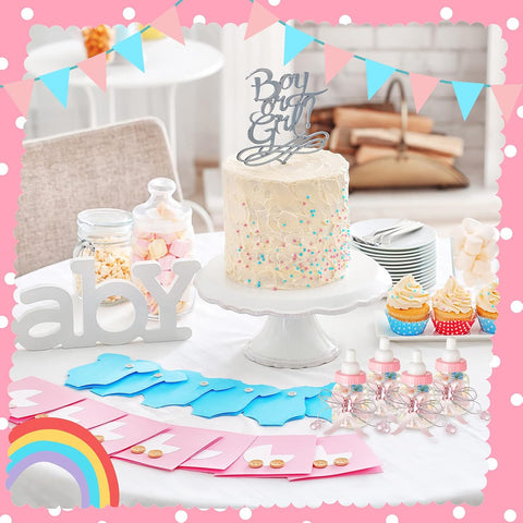 Nuenen 48 Pcs Baby Shower Milk Bottles with Ribbon Plastic Bear Candy Bottles Baby Shower Favors Gender Reveal Wedding Birthday Party Decorations(Pink)
