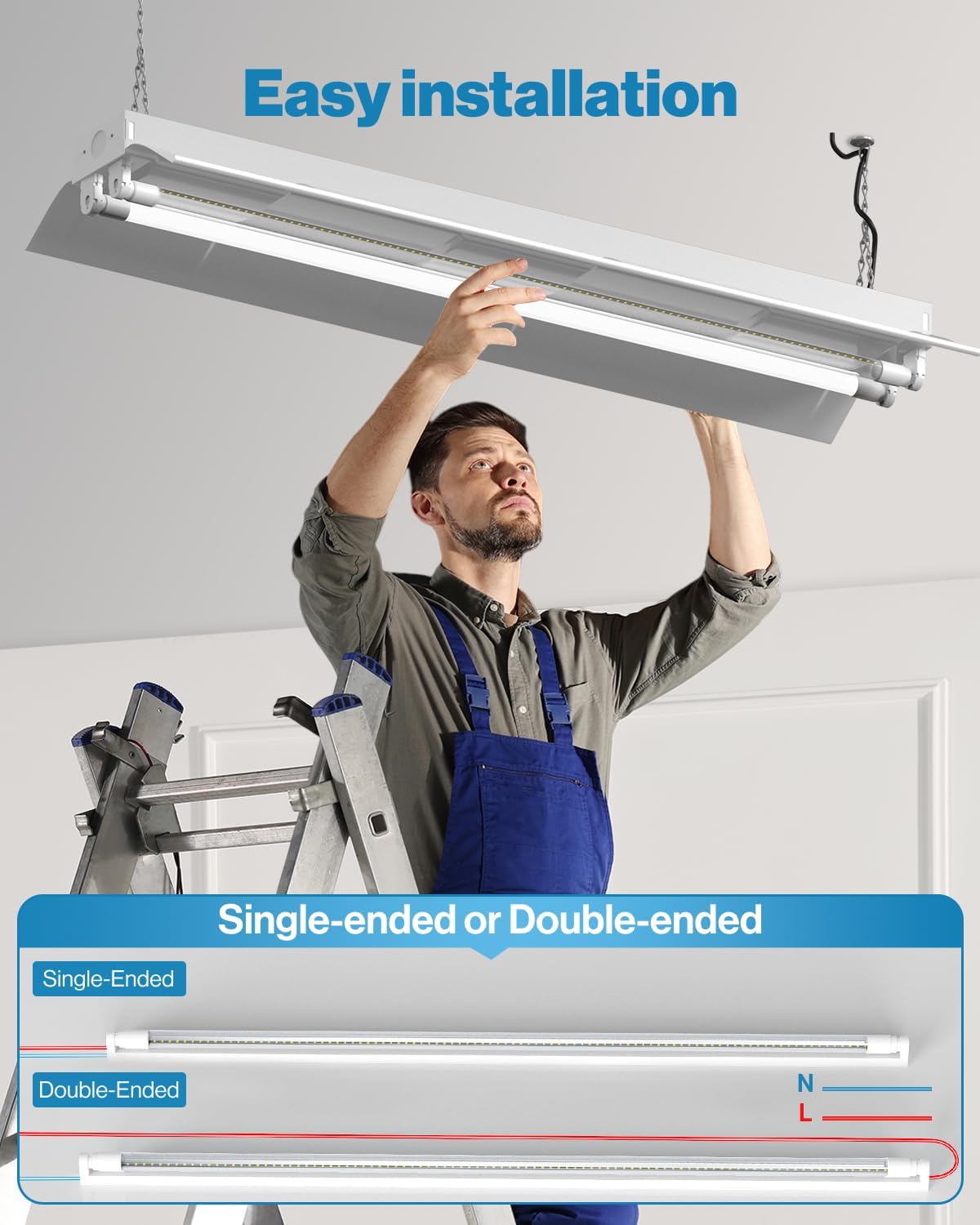 Sunco 10 Pack 4 Foot T8 LED Tube Light Bulbs, 5000K, 20W, Hybrid A+B