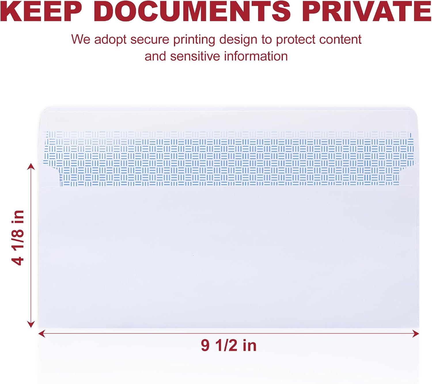 Zzrywuty #10 Letter Size Mailing Envelopes for Business, 60pcs Self Seal Windowless Security Envelopes 4-1/8 x 9-1/2 Inch White 24LB Paper