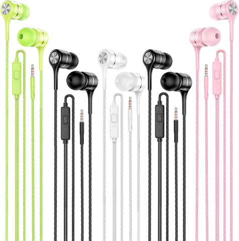 LWZCAM Wired Earbud 5 Pack with 3.5mm Stereo Headphones with Microphone