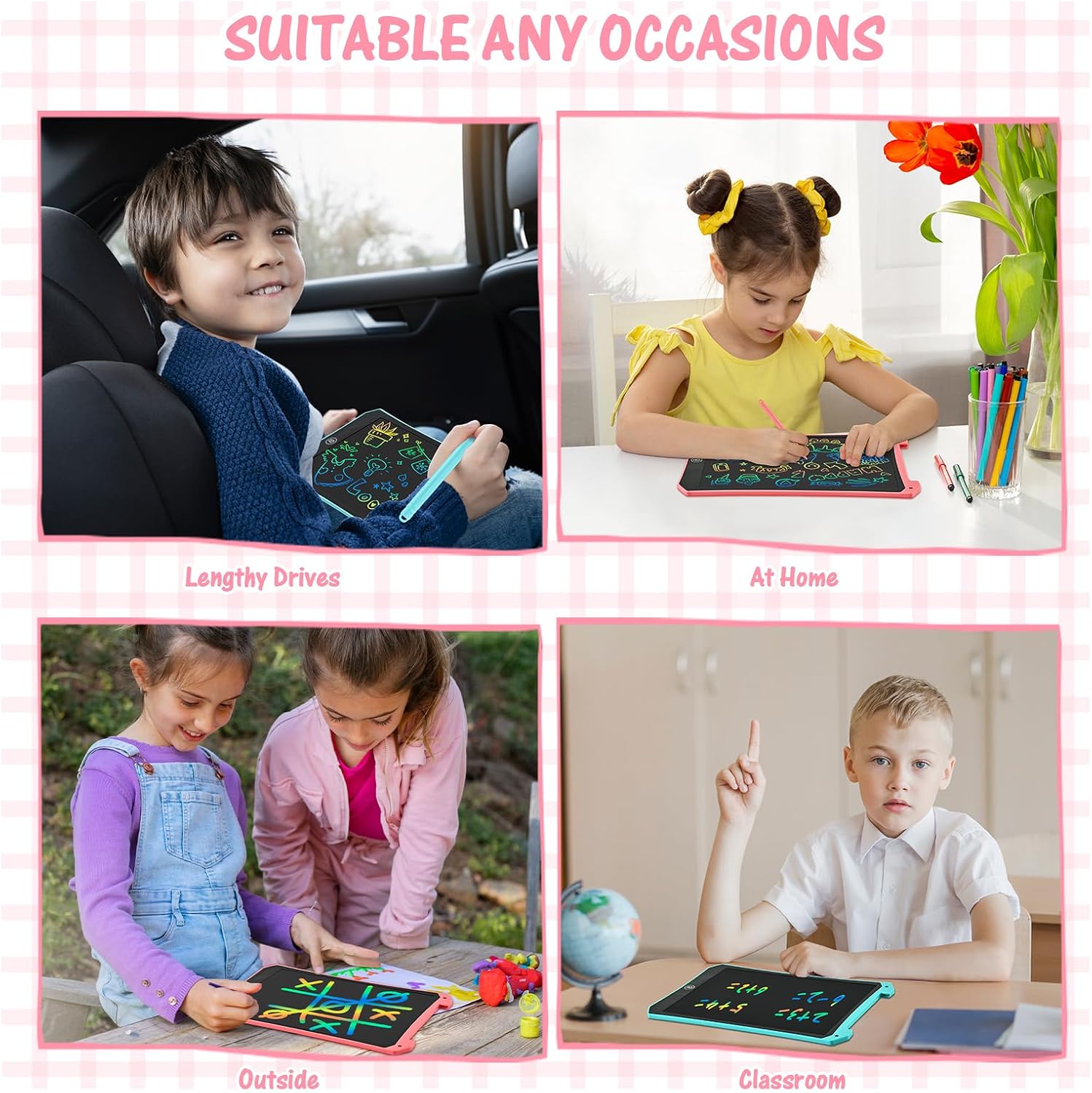 EooCoo Kids LCD Writing Tablet, Mess Free Coloring Books, Travel Toys