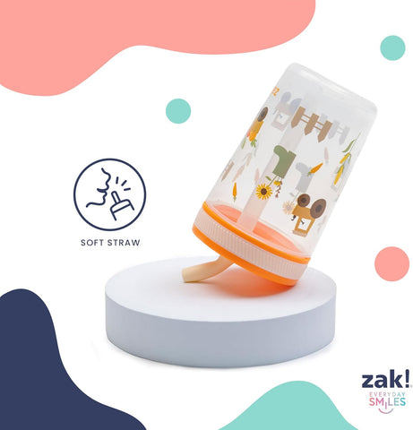 Zak Designs Kelso Toddler Cups For Travel or At Home, 15oz 2-Pack Durable Plastic Sippy Cups With Leak-Proof Design is Perfect For Kids (DinoRoar, Zaksaurus)