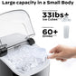 Nugget Countertop Ice Maker, Silonn Chewable Pellet Ice Machine with Self-Cleaning Function, 33lbs/24H for Home, Kitchen, Office, Black