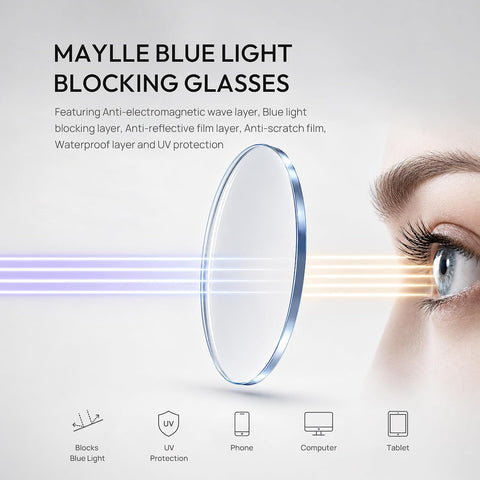 Blue Light Glasses for Woman Fashion Square Frame Computer Glasses for Blue Light Blocking