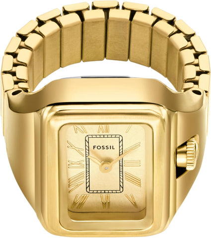 Fossil Women's Watch Ring, Quartz Stainless Steel Two-Hand Ring Watch for Women