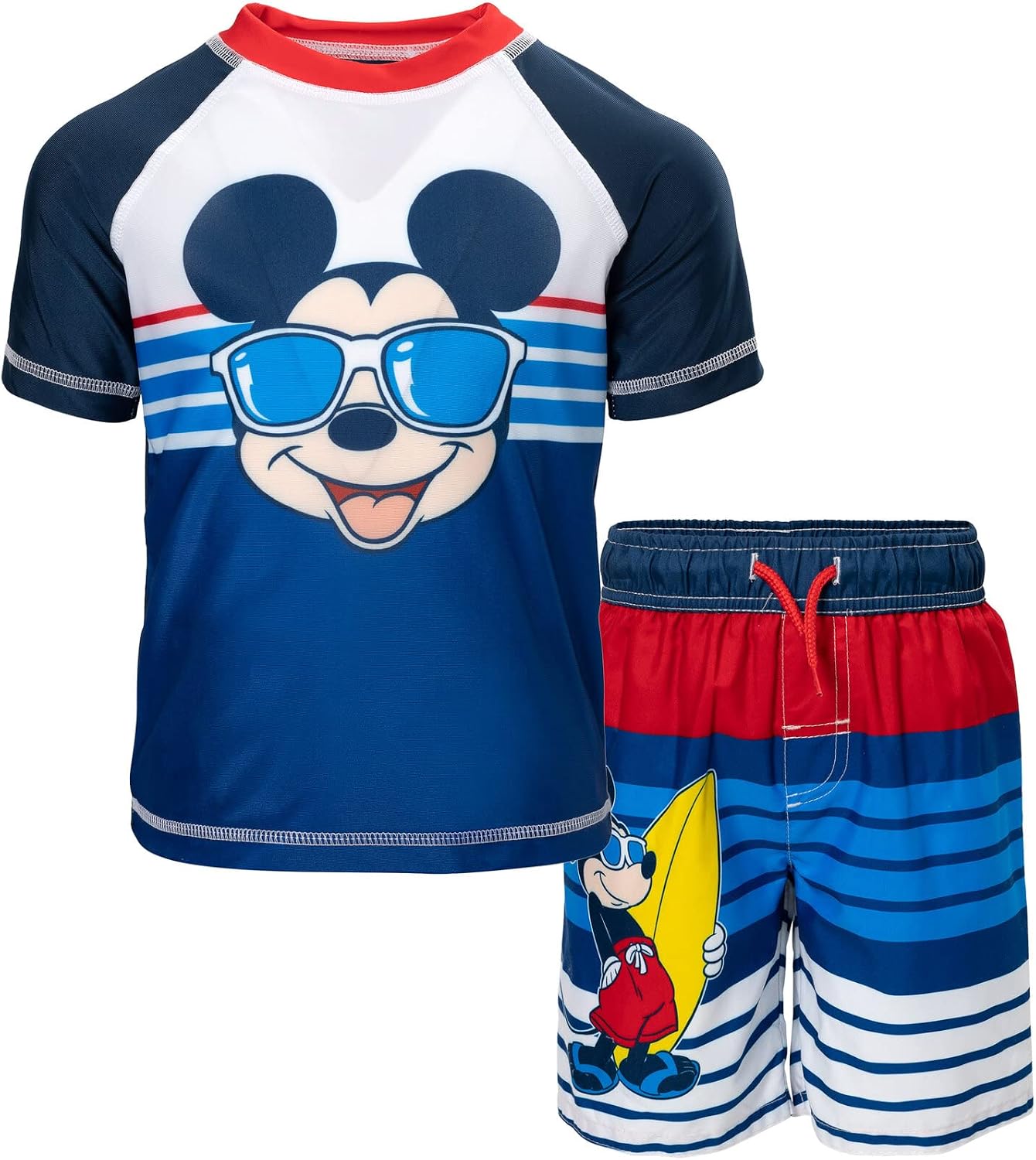Disney Boys' 2-Piece Rash Guard and Swim Trunks Set for Baby & Kids