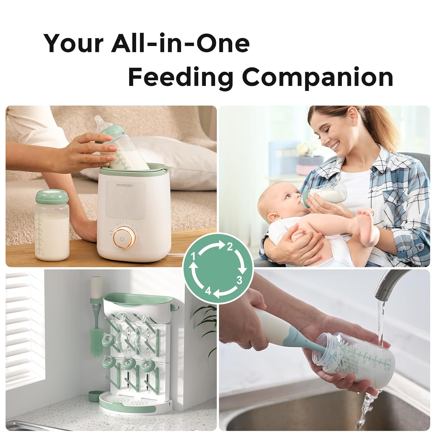 Momcozy Natural Baby Bottles, Wide-Neck, BPA Free Breast Milk Container