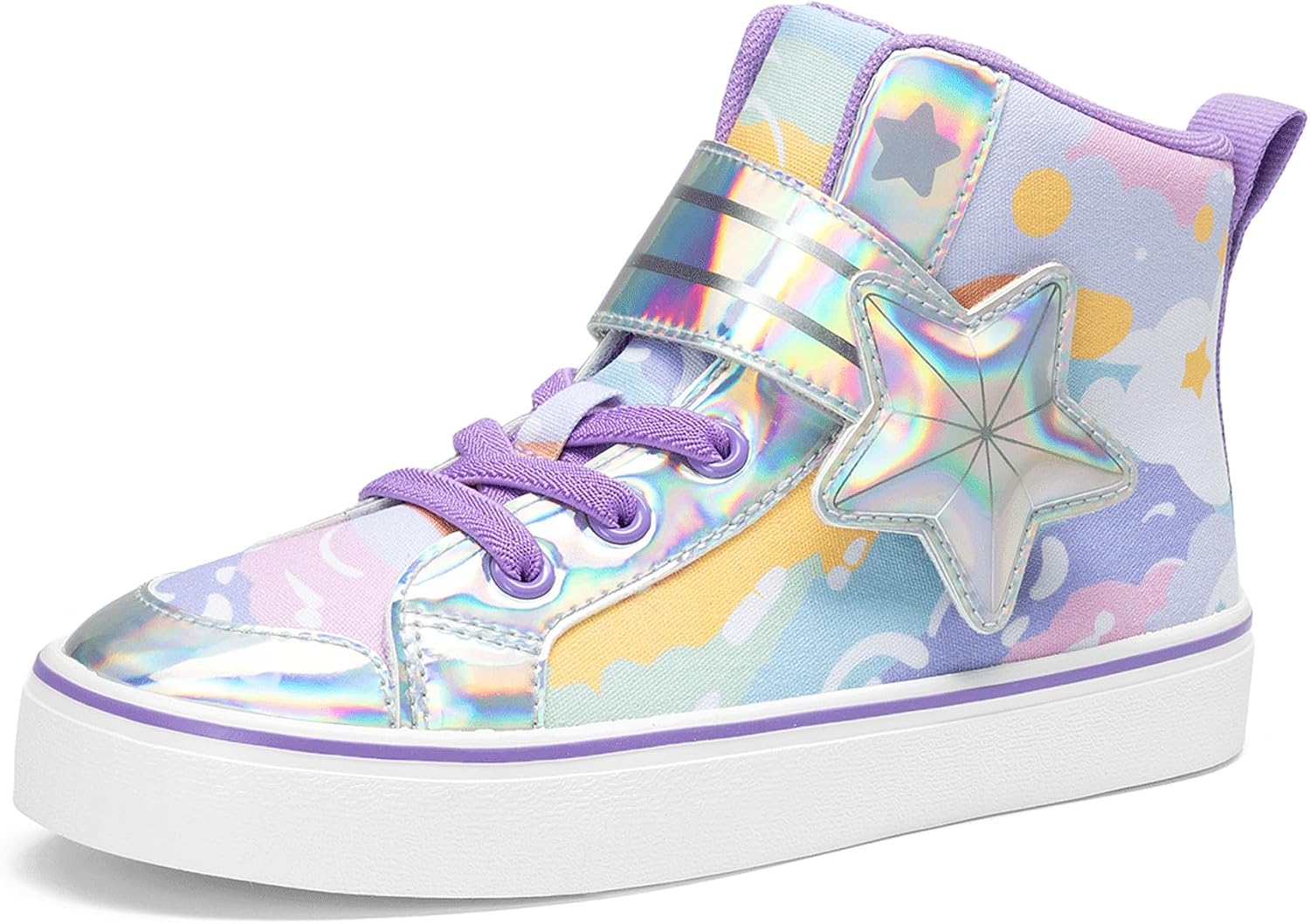 DREAM PAIRS Girls High Top Sneakers Star Casual Shoes