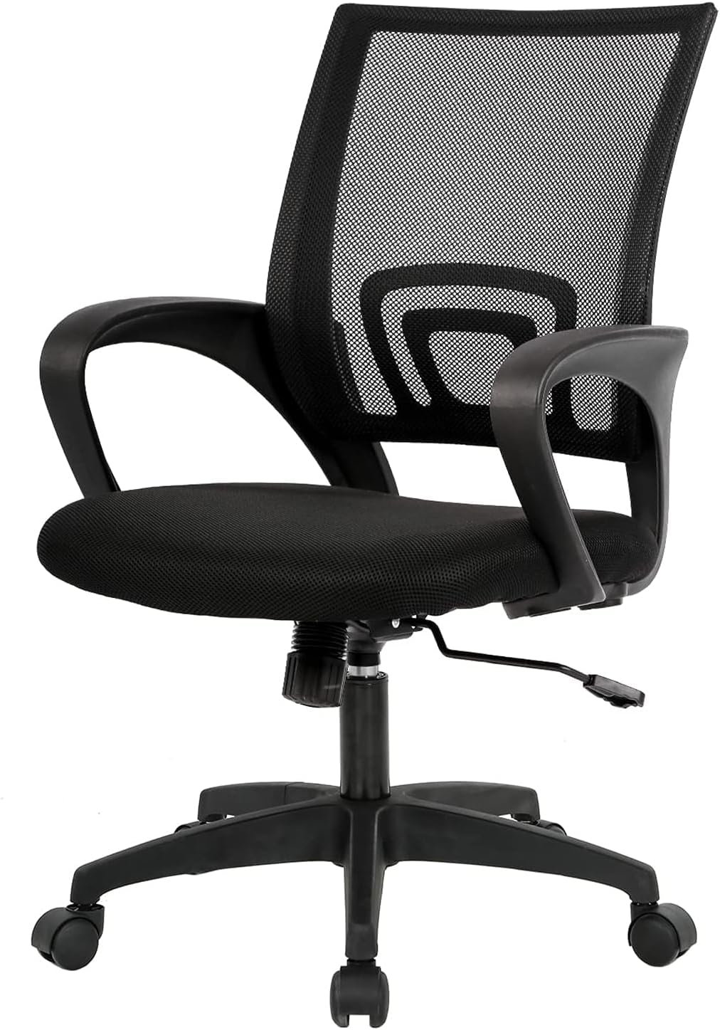 BestOffice Ergonomic Office Chair | Mid-Back Swivel Desk Chair | Dark Black