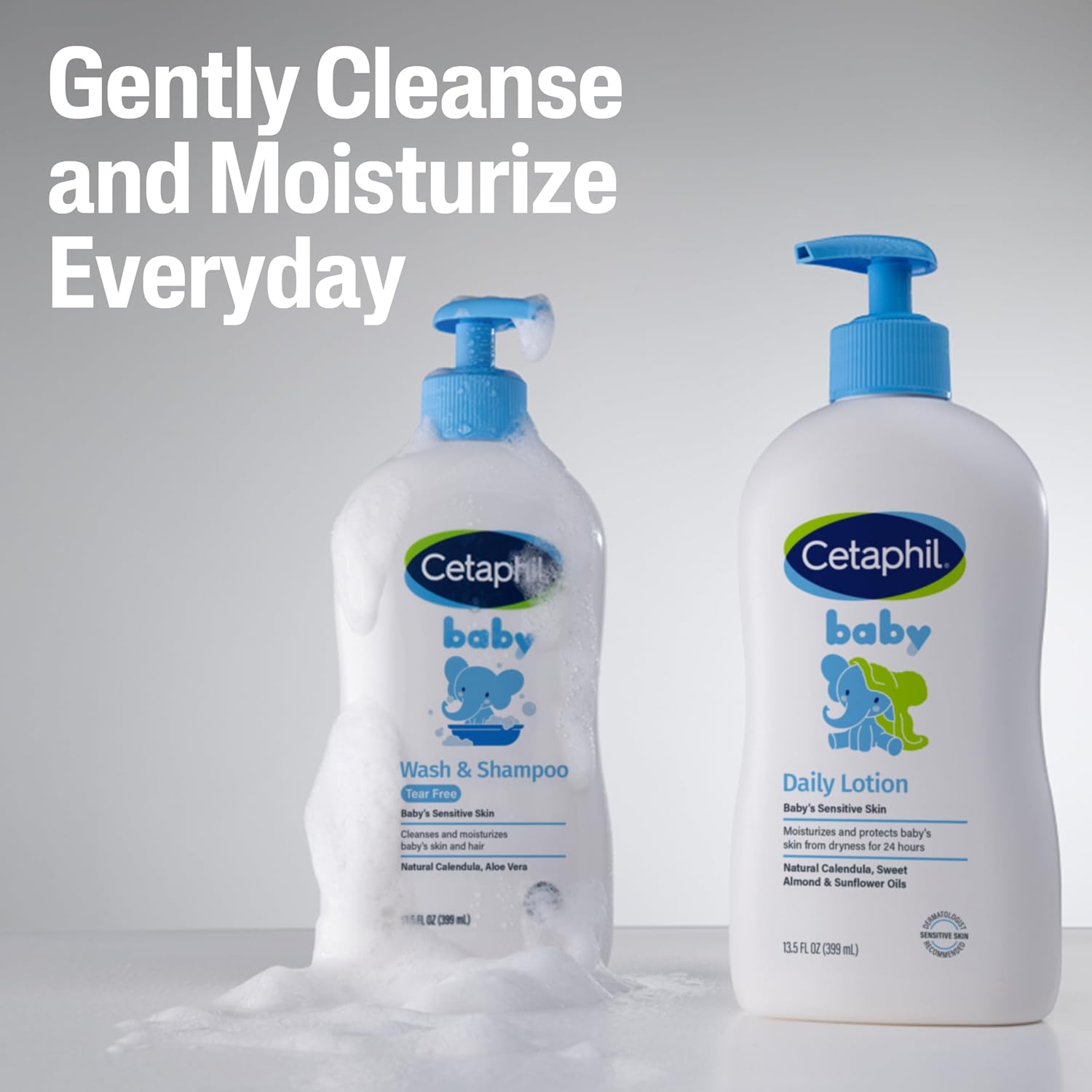 Cetaphil 2-in-1 Baby Shampoo & Body Wash, Tear Free, Calendula, 7.8oz